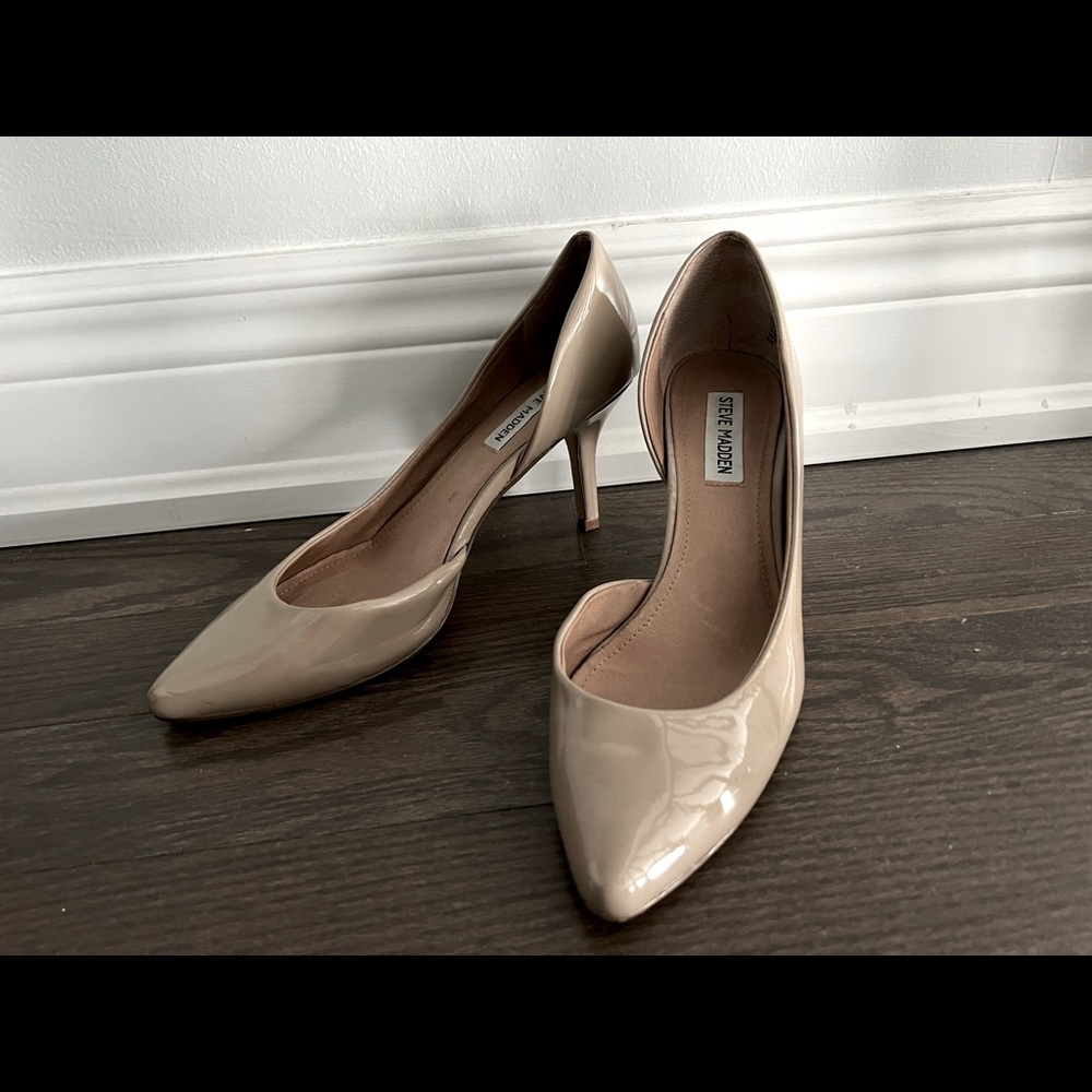 Steve Madden Patent Nude Heels - Size 10